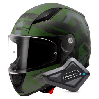 Casque Integral LS2 Rapid II Thunderbirds Matt Military FF353 + Kit Bluetooth BT Mini