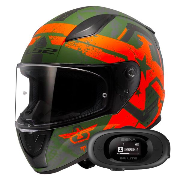 Casque Integral LS2 Rapid II Thunderbirds Matt Orange FF353 + Kit bluetooth 5R Lite Solo