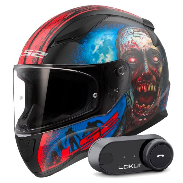 Casque Integral LS2 Rapid II Zombie Black Red FF353 + Kit Bluetooth Lokui K30 Casque Integral LS2 Rapid II Zombie Black Red FF353 + Kit Bluetooth Lokui K30