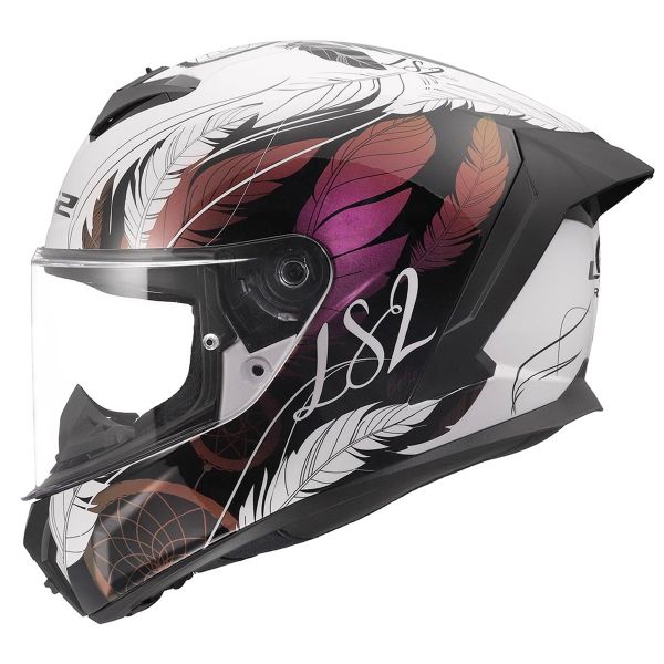 Casque Integral LS2 Rapid III Boho White Black Pink FF820