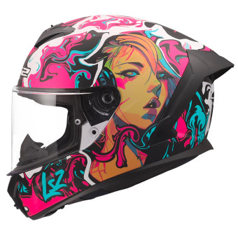 Casque Integral LS2 Rapid III Cyberg Purple Cyan FF820