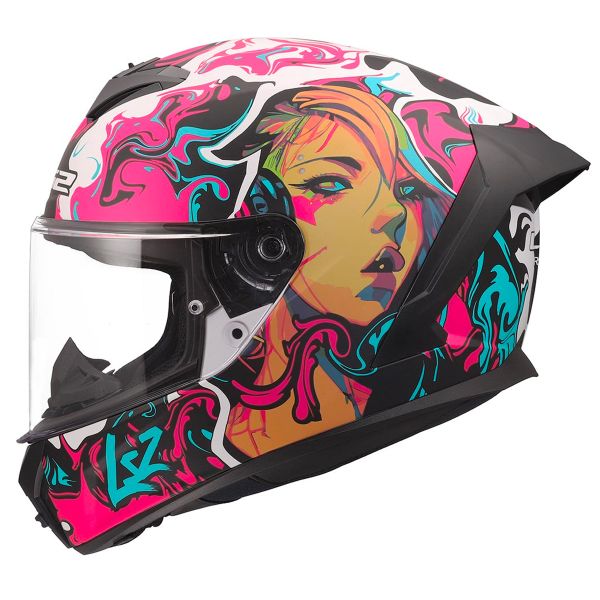 Casque Integral LS2 Rapid III Cyberg Purple Cyan FF820