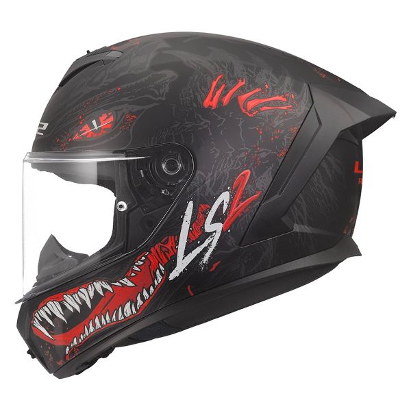 Casque Integral LS2 Rapid III Kaiju II Black Red White FF820