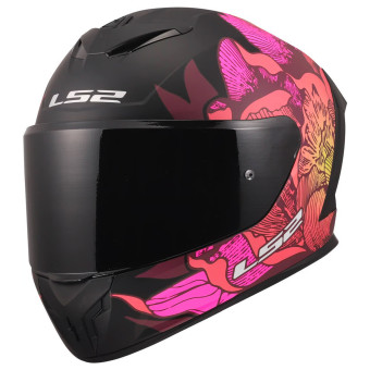 Casque Integral LS2 Rapid III Poppies II Black Pink FF820