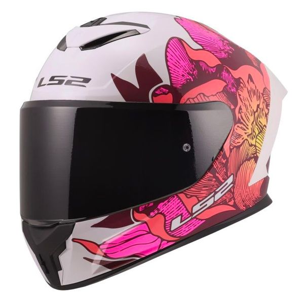Casque Integral LS2 Rapid III Poppies II White Pink FF820
