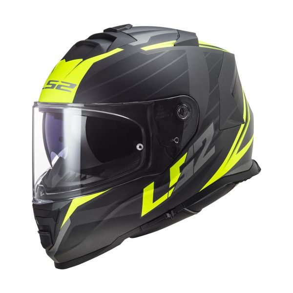 Casque Integral LS2 Storm II Nerve Matt Black H-V Yellow FF800