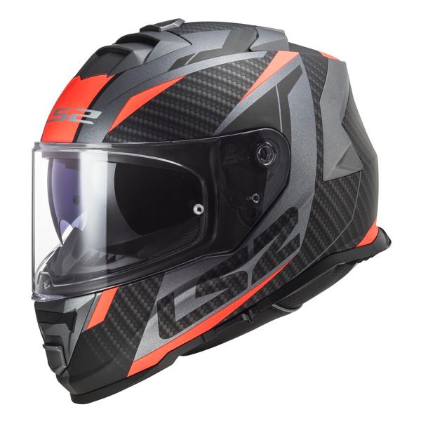 Casque Integral LS2 Storm II Racer Matt Titanium Orange FF800