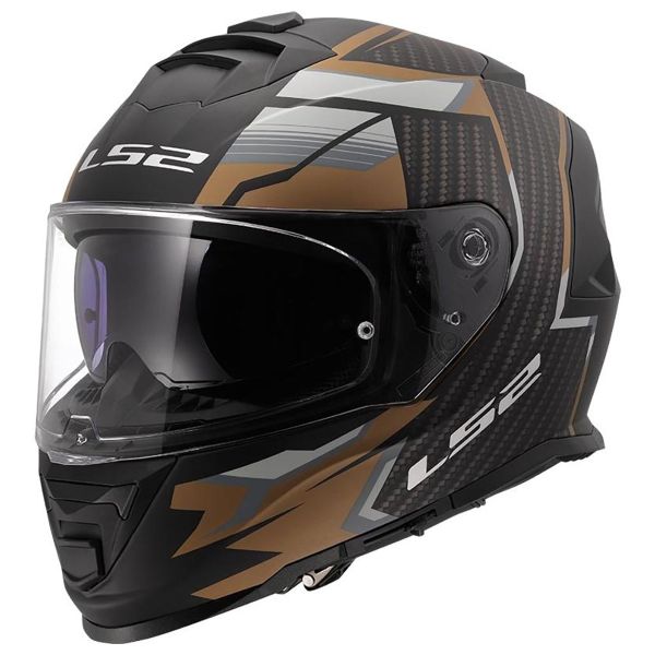 Casque Integral LS2 Storm II Tracker Black Gold FF800 Casque Integral LS2 Storm II Tracker Black Gold FF800