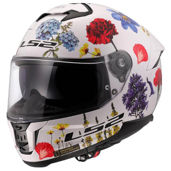 Casque Integral LS2 Stream II Flowers White FF808
