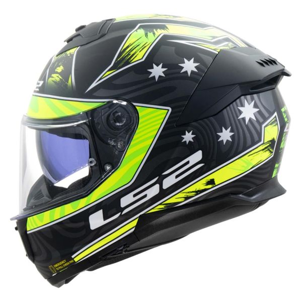 Casque Integral LS2 Stream II Galdam Black H-Vis Yellow FF808