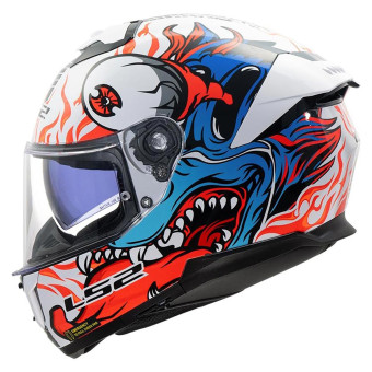 Casque Integral LS2 Stream II Inferno White Blue FF808