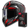 Casque Integral LS2 Vector II Alizer Black Red FF811 + Kit Bluetooth 4X