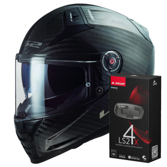 Casque Integral LS2 Vector II C Gloss Carbon FF811 + Kit Bluetooth 4X