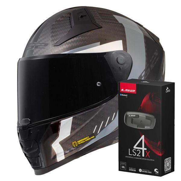 Casque Integral LS2 Vector II C Grid Matt Black Grey FF811 + Kit Bluetooth 4X Casque Integral LS2 Vector II C Grid Matt Black Grey FF811 + Kit Bluetooth 4X