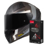 Casque Integral LS2 Vector II C Grid Matt Black Grey FF811 + Kit Bluetooth 4X