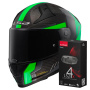 Casque Integral LS2 Vector II C Grid Matt Fluo Green FF811 + Kit Bluetooth 4X