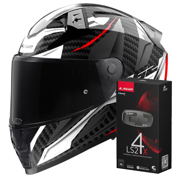 Casque Integral LS2 Vector II C Savage White Red Grey FF811 + Kit Bluetooth 4X Casque Integral LS2 Vector II C Savage White Red Grey FF811 + Kit Bluetooth 4X