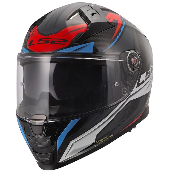 Casque Integral LS2 Vector II Carbon Savage White Blue Red FF811