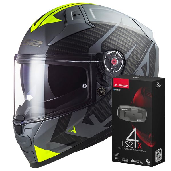 Casque Integral LS2 Vector II Splitter Titanium H-V FF811 + Kit Bluetooth 4X