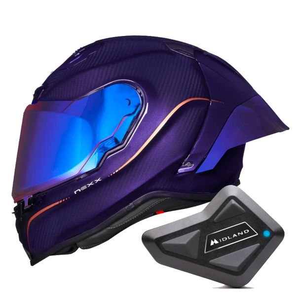 Casque Integral Nexx X.R3R Hagibis Carbon Purple + Kit Bluetooth BT Mini Casque Integral Nexx X.R3R Hagibis Carbon Purple + Kit Bluetooth BT Mini