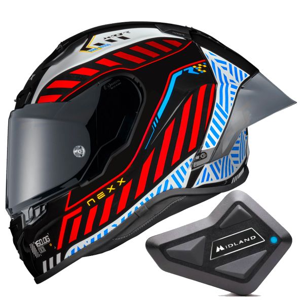 Casque Integral Nexx X.R3R Out Brake Black White + Kit Bluetooth BT Mini