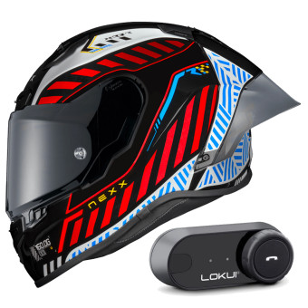 Casque Integral Nexx X.R3R Out Brake Black White + Kit Bluetooth Lokui K30