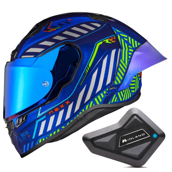 Casque Integral Nexx X.R3R Out Brake Indigo Blue + Kit Bluetooth BT Mini