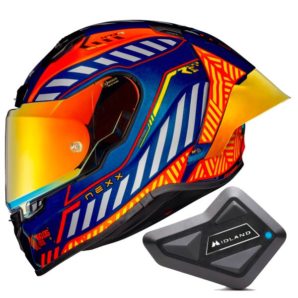 Casque Integral Nexx X.R3R Out Brake Orange + Kit Bluetooth BT Mini