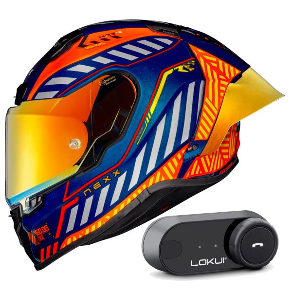Casque Integral Nexx X.R3R Out Brake Orange + Kit Bluetooth Lokui K30