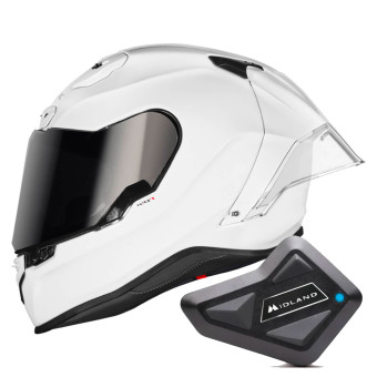Casque Integral Nexx X.R3R White + Kit Bluetooth BT Mini
