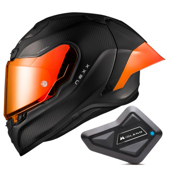 Casque Integral Nexx X.R3R Zero Pro 2 Carbon Red Matt + Kit Bluetooth BT Mini