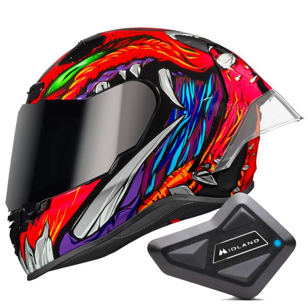 Casque Integral Nexx X.R3R Zorga Orange Green + Kit Bluetooth BT Mini