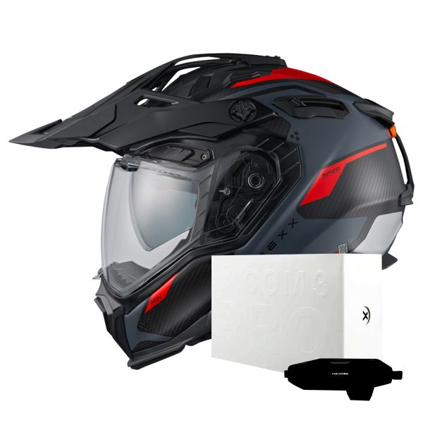 Casque Integral Nexx X.WED3 Keyo Grey Red Matt + X.COM 3 Pro