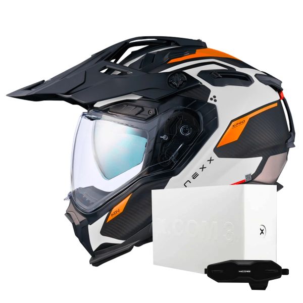 Casque Integral Nexx X.WED3 Keyo White Orange Matt + X.COM 3