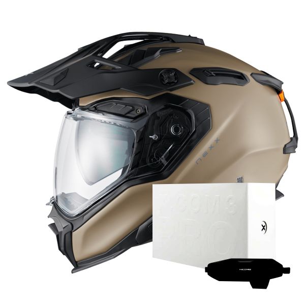 Casque Integral Nexx X.WED3 Plain Desert Matt + X.COM 3 Pro