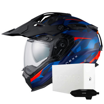 Casque Integral Nexx X.WED3 Trailmania Blue Red Matt + X.COM 3