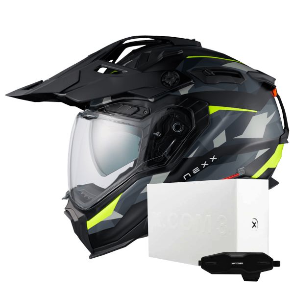 Casque Integral Nexx X.WED3 Trailmania Grey Neon Matt + X.COM 3