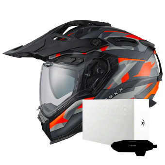 Casque Integral Nexx X.WED3 Trailmania Grey Orange Matt + X.COM 3 Pro