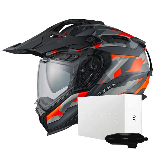 Casque Integral Nexx X.WED3 Trailmania Grey Orange Matt + X.COM 3
