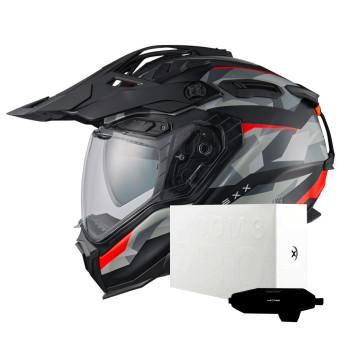 Casque Integral Nexx X.WED3 Trailmania Grey Red Matt + X.COM 3 Pro
