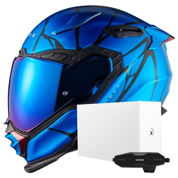 Casque Integral Nexx X.WST3 B-Side Sky Blue Mat + X.COM 3 Pro