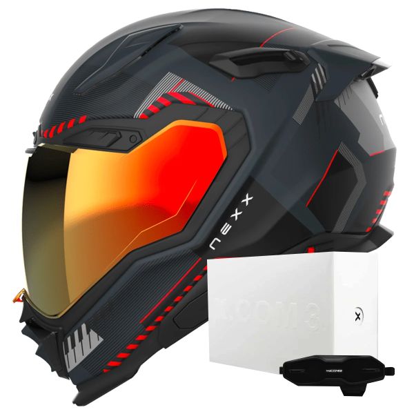 Casque Integral Nexx X.WST3 Fluence Grey Red Matt + X.COM 3