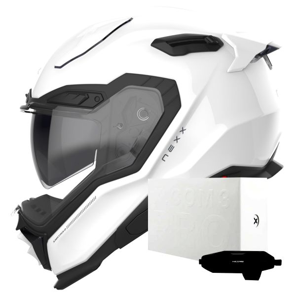 Casque Integral Nexx X.WST3 Plain White Pearl + X.COM 3 Pro