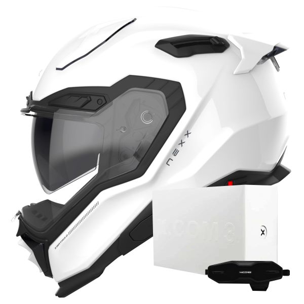 Casque Integral Nexx X.WST3 Plain White Pearl + X.COM 3