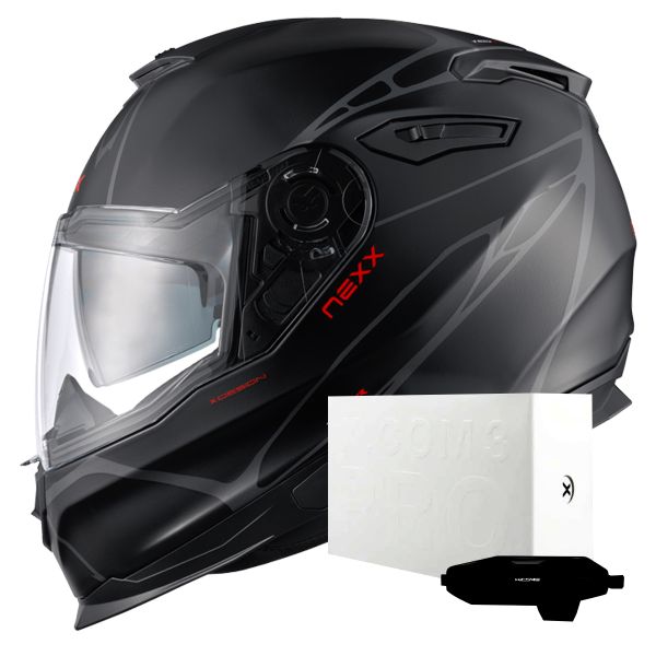Casque Integral Nexx Y.100 B-Side Black Grey Matt + X.COM 3 Pro