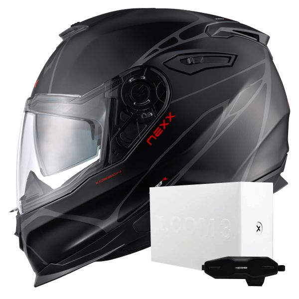 Casque Integral Nexx Y.100 B-Side Black Grey Matt + X.COM 3