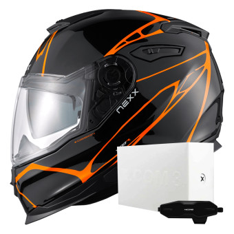 Casque Integral Nexx Y.100 B-Side Black Orange + X.COM 3