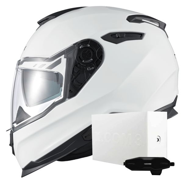 Casque Integral Nexx Y.100 Core White Pearl + X.COM 3