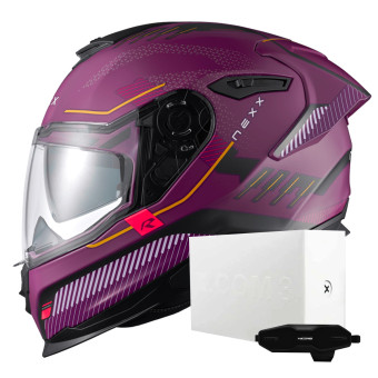Casque Integral Nexx Y.100R Baron Aubergine Matt + X.COM 3