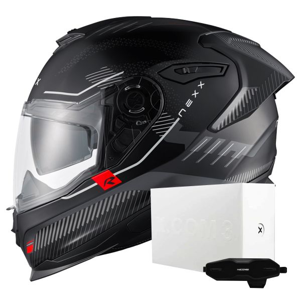 Casque Integral Nexx Y.100R Baron Black Matt + X.COM 3